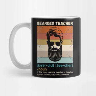 Bearded Teacher Definition Funny Beard Teacher Mug